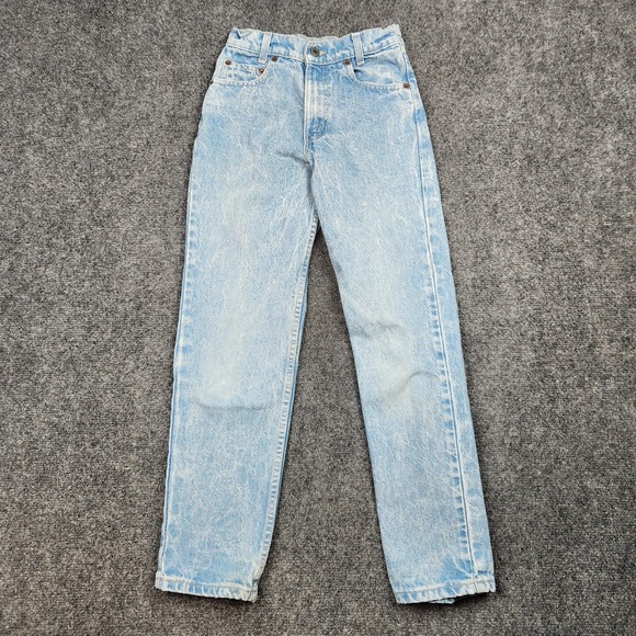 Vintage Levis 7505-0208 Jeans Womens 26x28 Light Wash High Rise Tapered USA 80s - Picture 1 of 16
